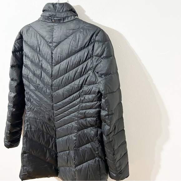 Lands’ End Longer Length Front Zip Down Puffer Coat Parka NO Hood Pockets Black - Picture 9 of 14